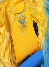 Yellow & Blue Festive Wear Cotton South Slub Dress Material 264